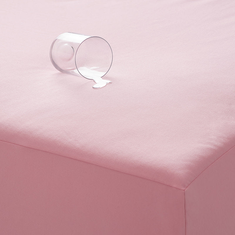 T-Shirt Soft Jersey Knit Waterproof Fitted Bed Sheet - Pink, Queen