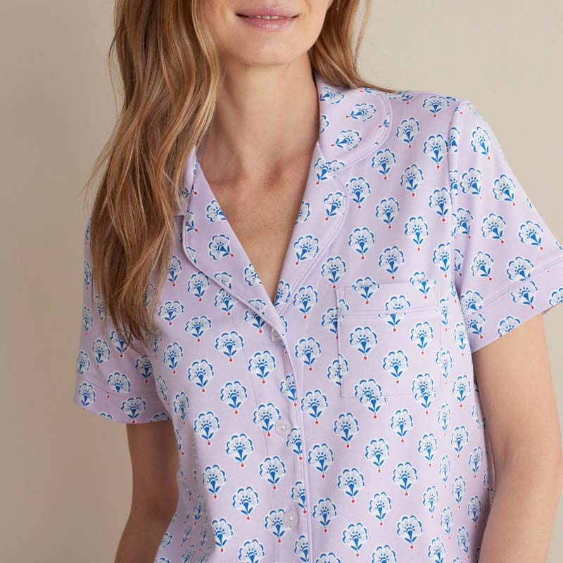 Printed Peruvian Cotton Women's Shorts Set - Petite Floral, L