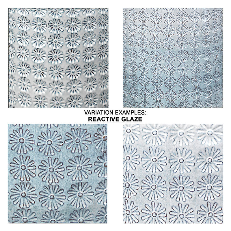 Ceramic Flower Side Table -  Light Blue