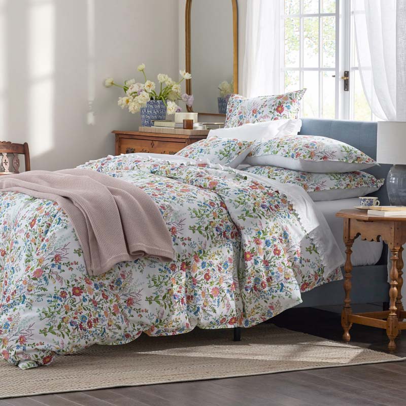 Springtime Bouquets Sham - White, King