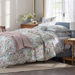 Springtime Bouquets Duvet Cover - White, Full/Queen