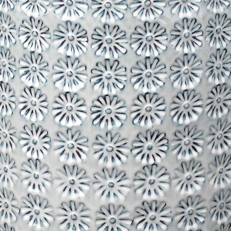 Ceramic Flower Side Table -  Light Blue