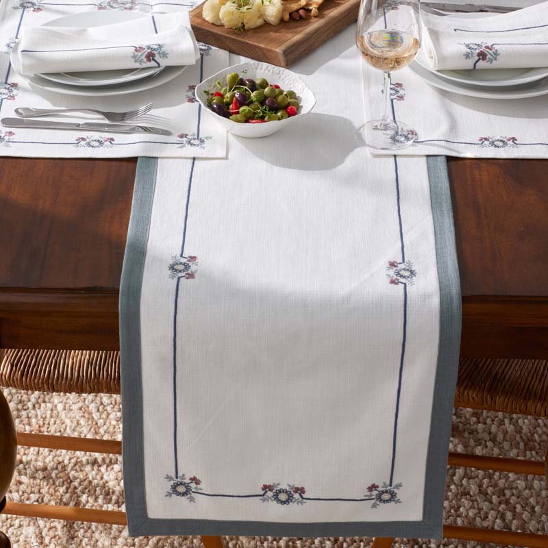 Floral Placemats, Set of 4 - Floral Border