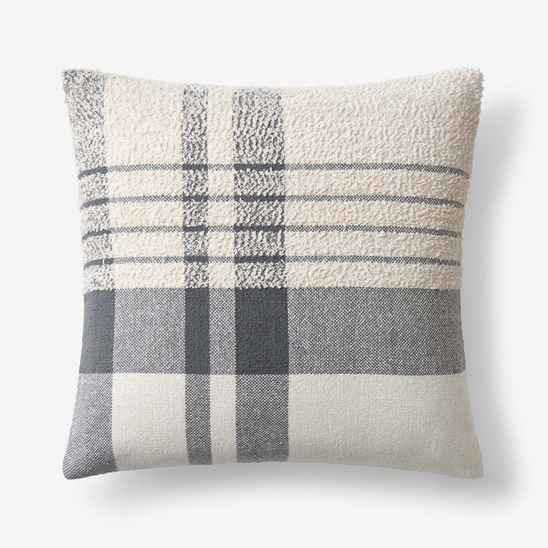 Textured Boucle Decorative Square Pillow Cover - Charcoal Gray, 20 in. x 20 in.