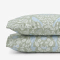 Tira Floral Classic Cool Cotton Percale Pillowcase Set - Bird Green, Standard
