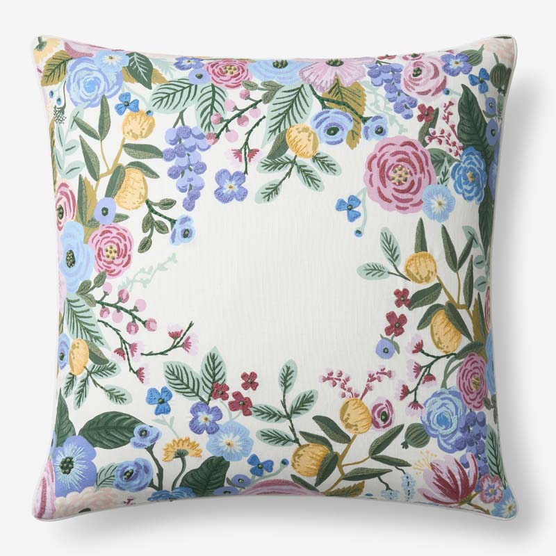 Garden Party Decorative Square Pillow Cover - Ivory