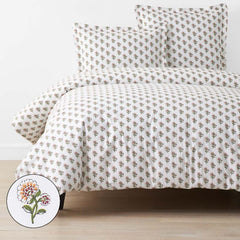 Suhana  Garment Washed Cotton Percale Duvet Cover - Caramel, King/Cal. King