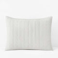 Tufted Stitch Velvet Quilted Sham - White, King