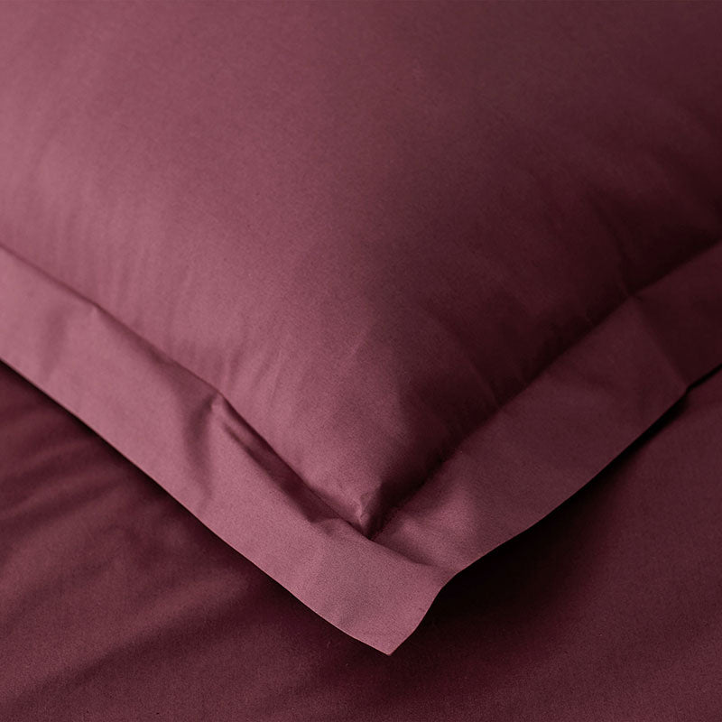 Classic Cool Cotton Percale Flat Bed Sheet - Plum, Queen