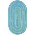 Sailor Stripe Reversible Braided Cotton Rug - BLUE, 4' x 6' Oval