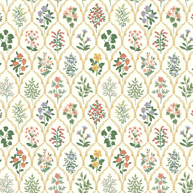 Hawthorne Traditional Wallpaper - Cream, Roll