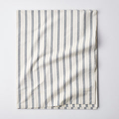 Tailored Stripes and Plaids Classic Cool Cotton Percale Flat Bed Sheet - Narrow Stripe Navy, Full