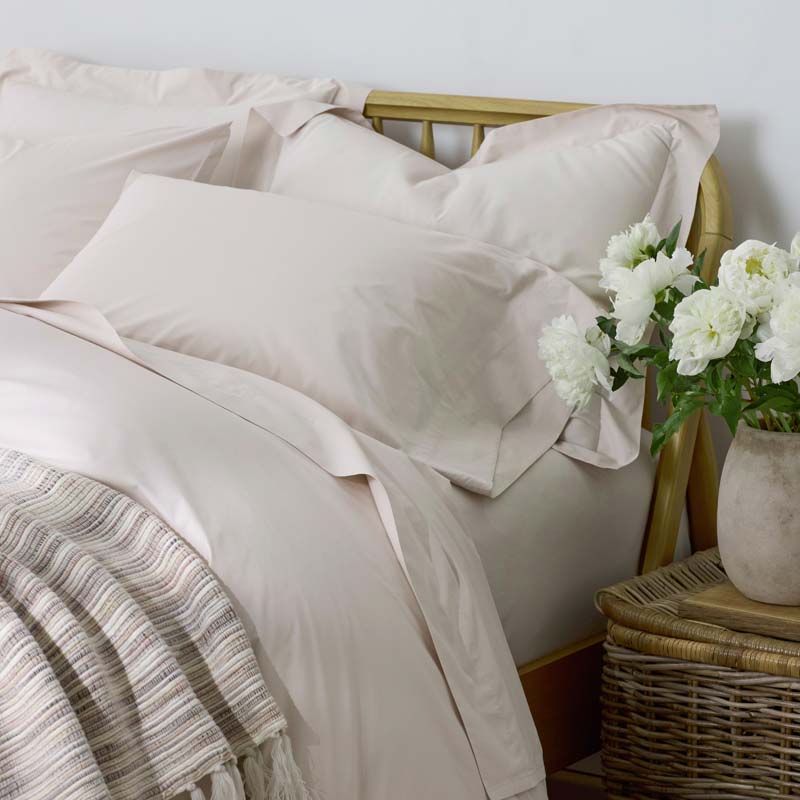 Solid Garment Washed Cotton Percale Duvet Cover - Buff, Full