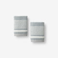 Plush Spa Stripe Washcloths, Set of 2 - Light Seaspray