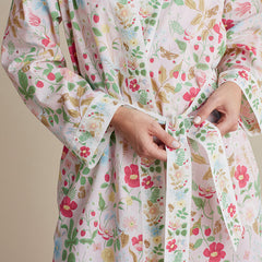 Printed Voile Women's Kimono Robe - Strawberry Fields, M/L