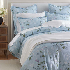 Wispy Meadow Premium Smooth Wrinkle-Free Sateen Bed Sheet Set - Blue Multi, Full