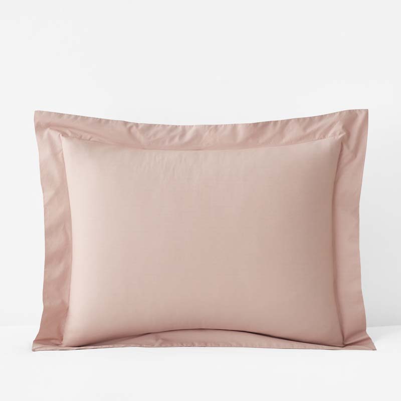 Solid Garment Washed Cotton Percale Sham - Rose, King