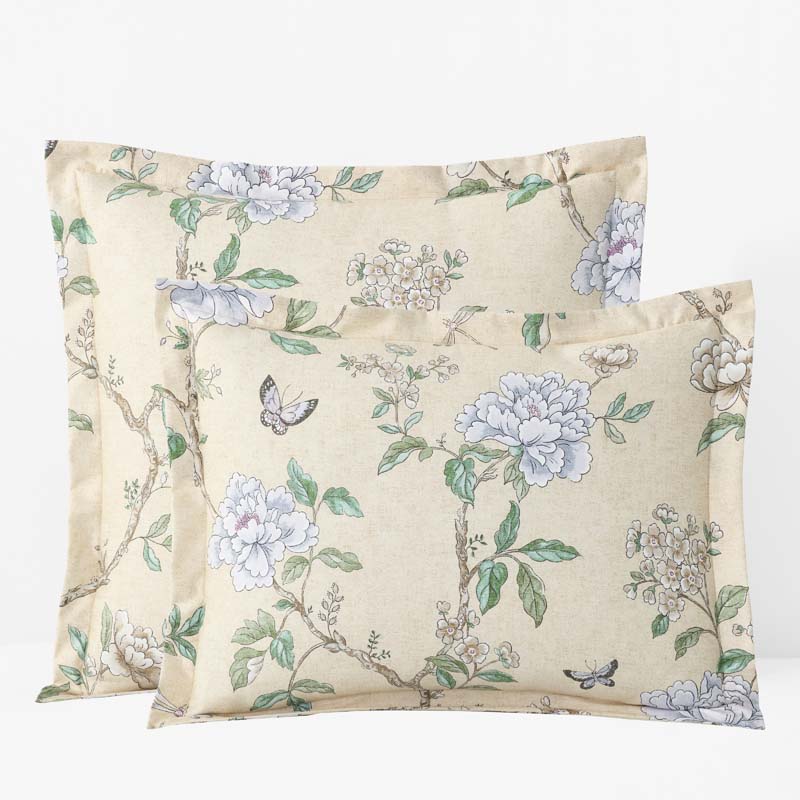 Peony Garden Premium Smooth Wrinkle-Free Sateen Sham - Beige Tan, Standard