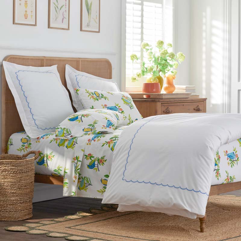 Summer Prints Classic Cool Cotton Percale Bed Sheet Set - Bird Days, Full
