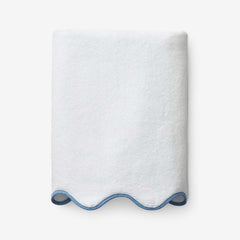 Scalloped Edge Bath Towel - Light Blue