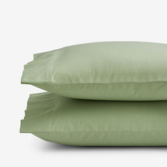 Classic Cool Organic Cotton Percale Solid Pillowcase Set - Moss Green, Standard