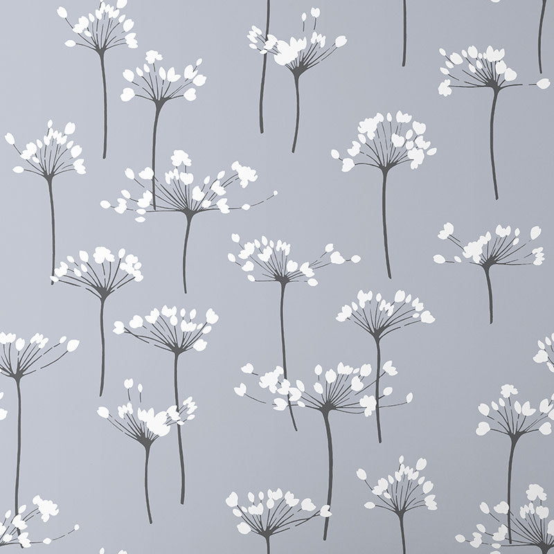 Dandelion Traditional Wallpaper - Silver, Roll