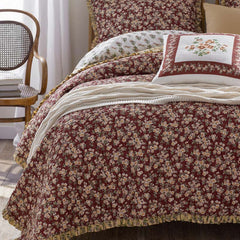 Suhana Reversible Ruffle Quilted Sham - Brick, Euro