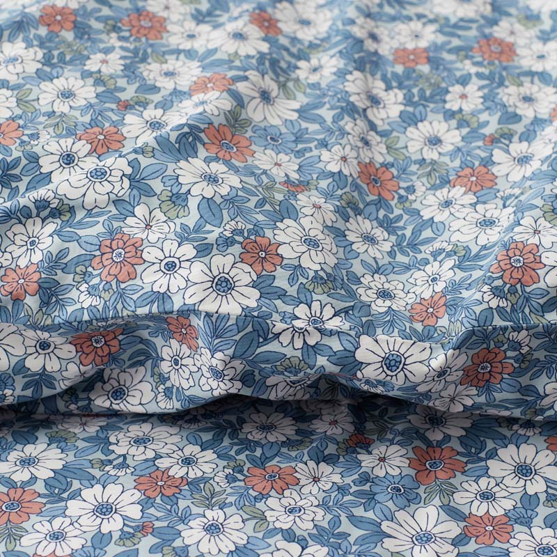 Julienne Classic Cool Cotton Percale Sham - Floral Blue, Standard