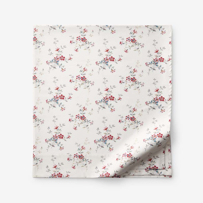 Rupa Premium Smooth Sateen Flat Bed Sheet - Cream Multi, Full