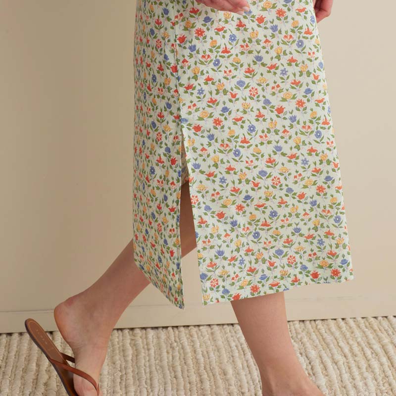 Printed Voile Women's Caftan - Meadow Song, XL