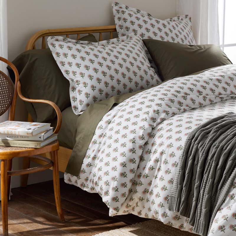 Suhana  Garment Washed Cotton Percale Pillowcase Set - Caramel, King