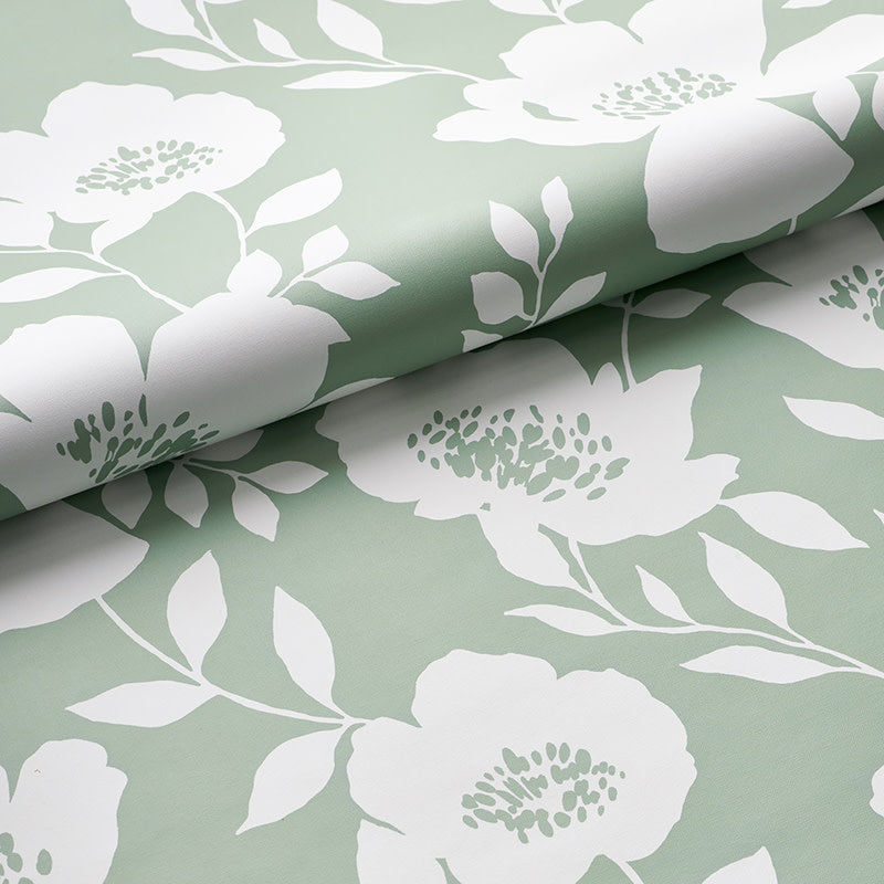 Ava Traditional Wallpaper - Floral Willow Green, Roll
