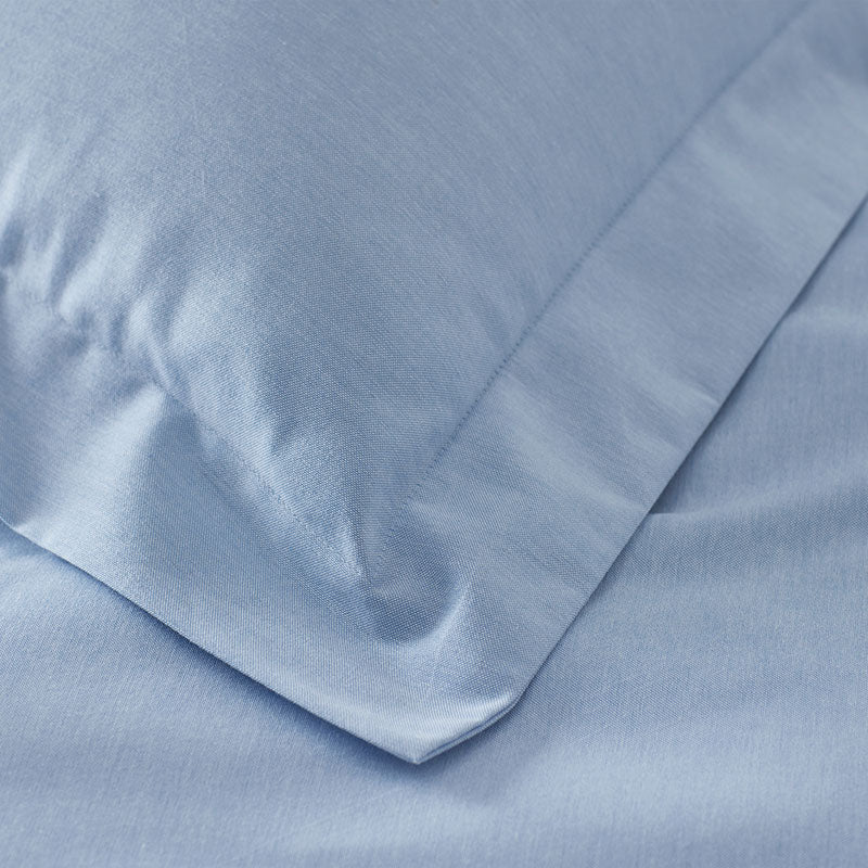 Classic Oxford Yarn-Dyed Solid Duvet Cover - Blue, Full/Queen