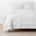 Embroidered Scallop Classic Cool Cotton Percale Duvet Cover - Lavender, Twin/Twin XL
