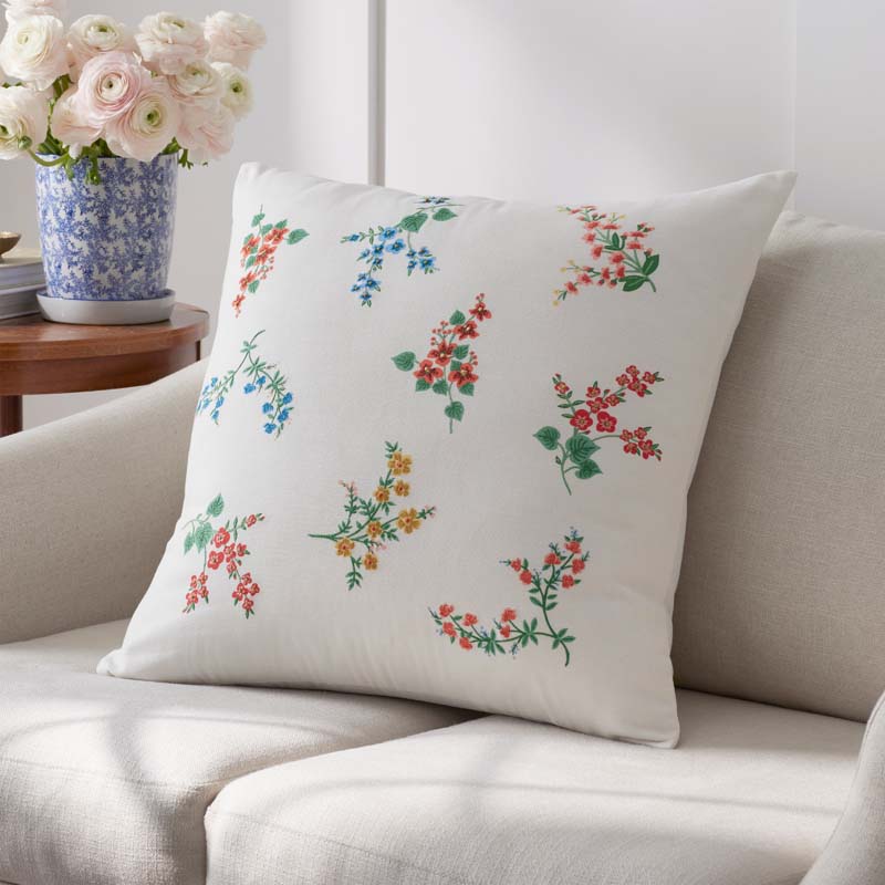 Amelia Decorative Square Pillow Cover - Ivory