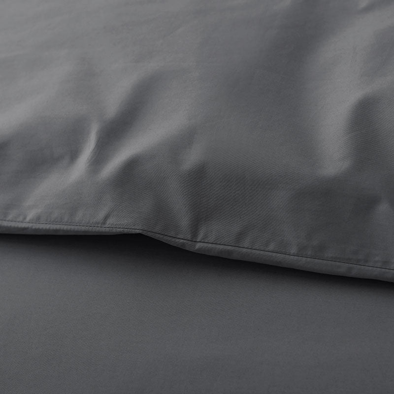 Premium Cool Supima® Cotton Percale Deep Pocket Fitted Bed Sheet - Pewter, Queen