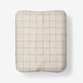 Tailored Stripes and Plaids Premium Breathable Washed Linen Cotton Fitted Bed Sheet - Windowpane Dark Olive, Full