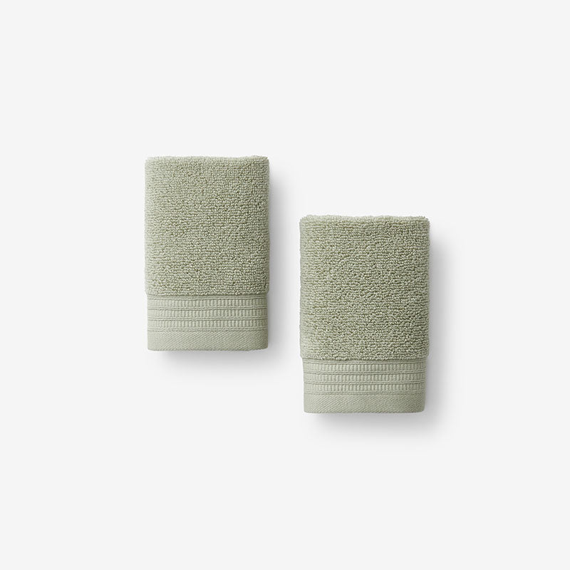 Plush Spa Solid Washcloths, Set of 2 - Willow
