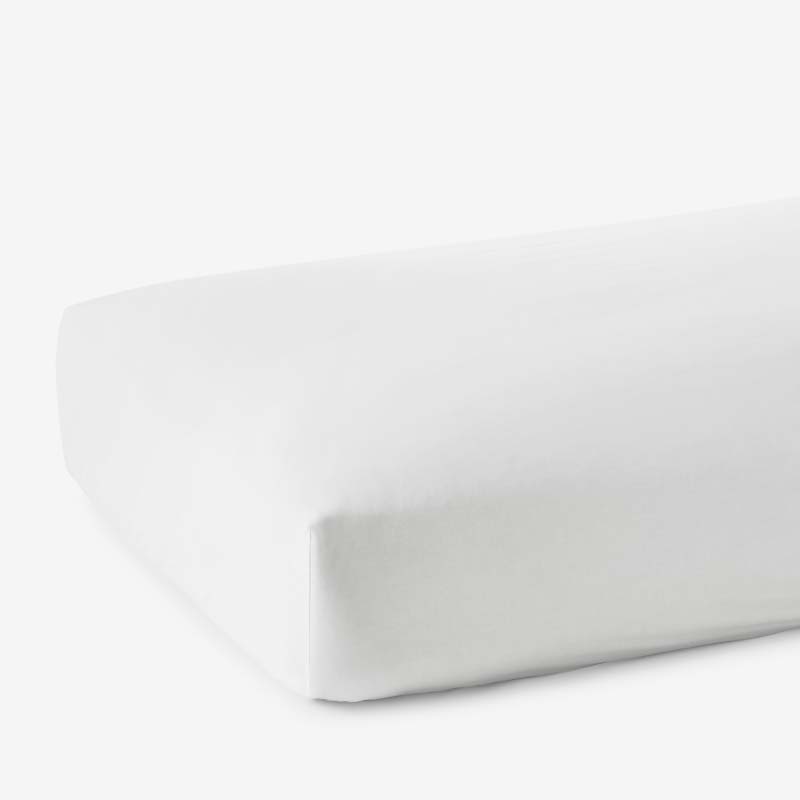 Luxe Smooth Egyptian Cotton Sateen Fitted Bed Sheet - White, Cal. King