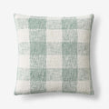 Textured Check Decorative Square Pillow Cover - Green, 20 in. x 20 in.