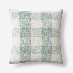 Textured Check Decorative Square Pillow Cover - Green, 20 in. x 20 in.