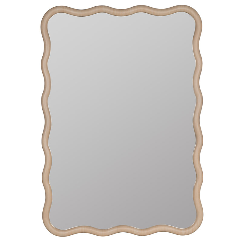 Wave Rectangle Wall Mirror - Natural