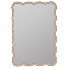 Wave Rectangle Wall Mirror - Natural