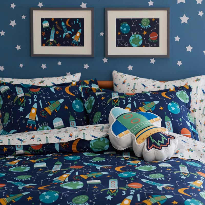 Planets & Rockets Wall Art - Navy