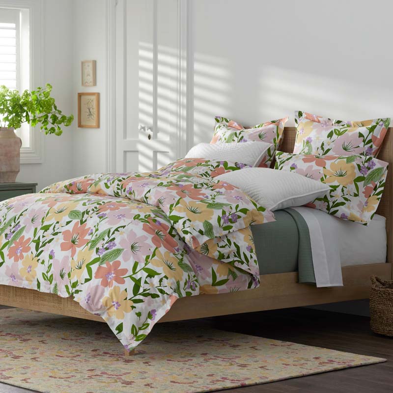 Whimsy Garden Classic Cool Cotton Percale Flat Bed Sheet - Multi, Twin/Twin XL