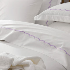 Scallop Embroidered Premium Cool Egyptian Percale Sham - Lavender, Standard