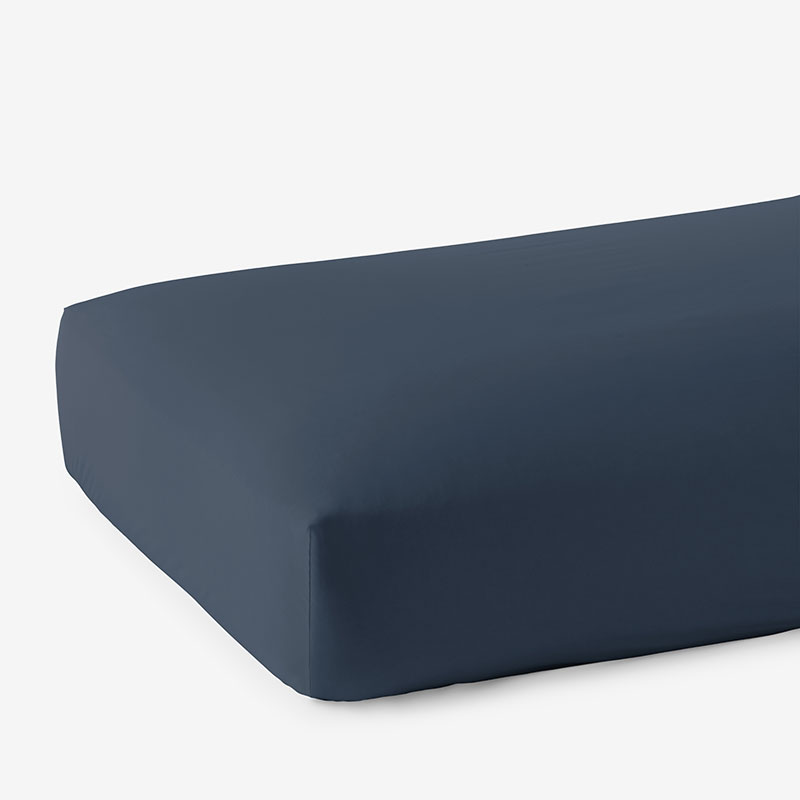 Premium Smooth Supima® Cotton Wrinkle-Free Sateen Fitted Bed Sheet - Steel Blue, King