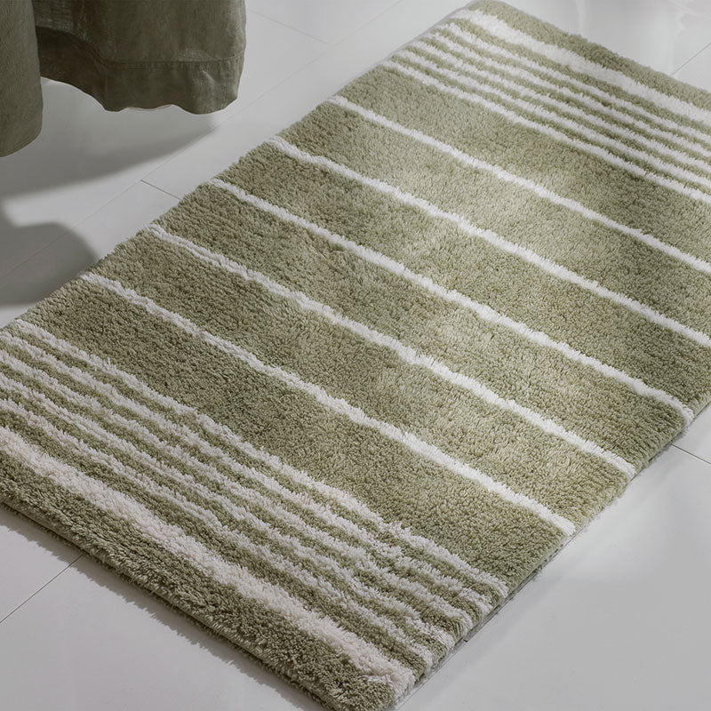 Plush Spa Stripe Bath Rug - Dark Willow, 17 in. x 24 in.
