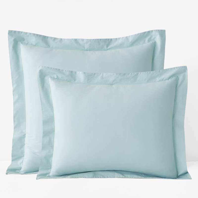 Solid Garment Washed Cotton Percale Sham - Cloud Blue, Standard