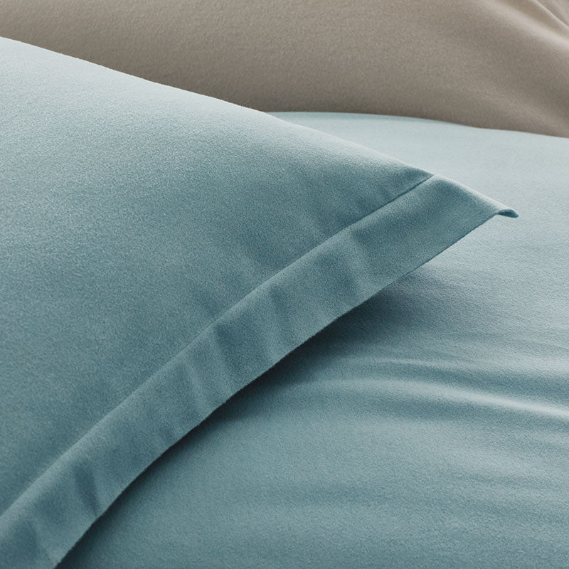 Luxe Ultra-Cozy Cotton Velvet Flannel Duvet Cover Cloud Blue, Full/Queen